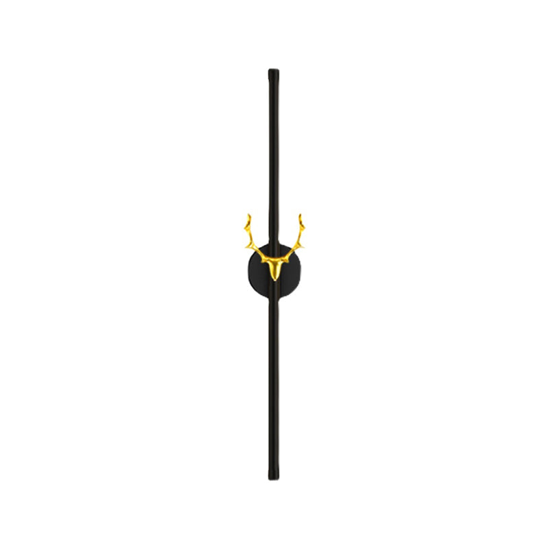 Minimalist Aluminum Wall Light Black Straight LED Wall Sconce for Living Room