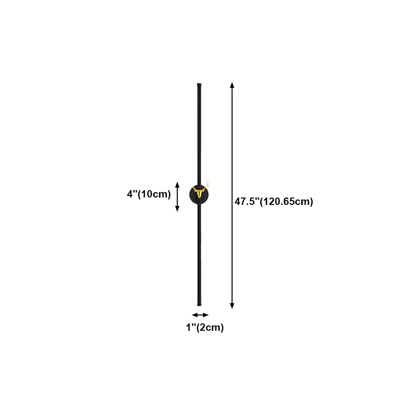 Minimalist Aluminum Wall Light Black Straight LED Wall Sconce for Living Room