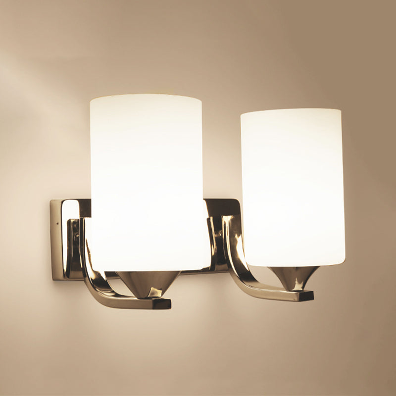 Metal Cylinder Shape Wall Light Nordic Style Wall Sconce with Glass for Living Room