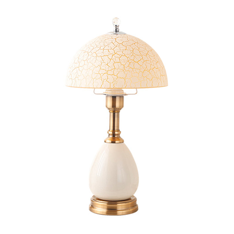 1-Light Bedroom Table Lamp Modern Style Glass Dome Shade Nightstand Light