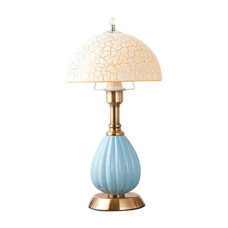1-Light Bedroom Table Lamp Modern Style Glass Dome Shade Nightstand Light