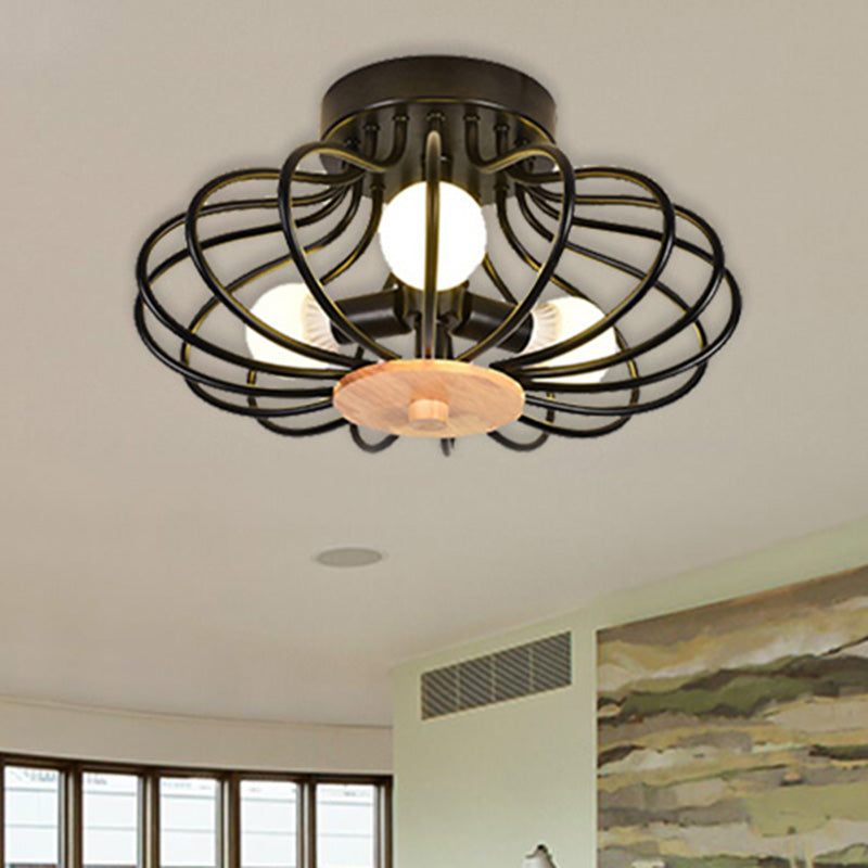 Lumière contemporain à chasse d'eau melon melon plafonnier en métal plafond pour escalier de restaurant