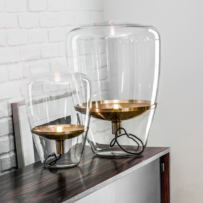 Glass Geometric Shape Table Lamp Modern Style 1 Light Table Lamp Fixtures