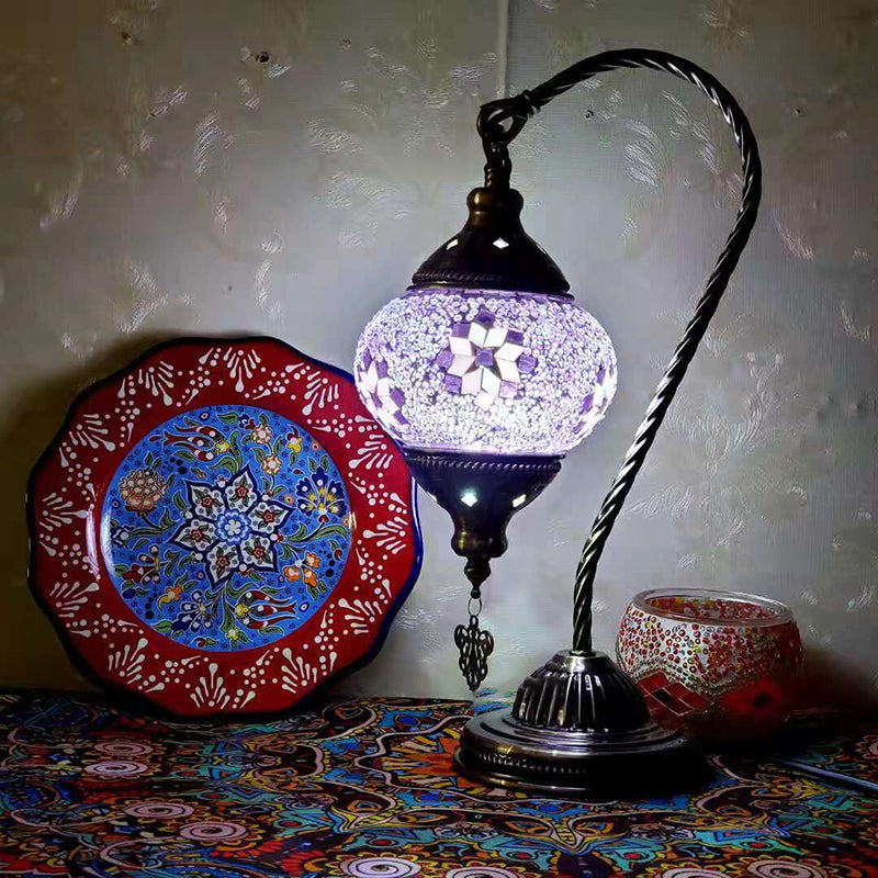 Geometric Night Table Lamps Asian Style Metal 1 Light Table Lamp