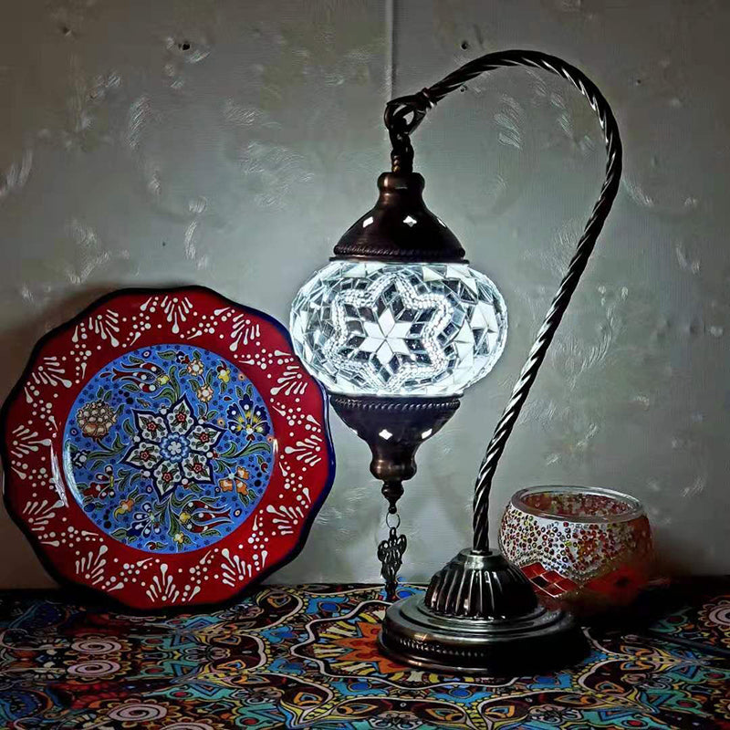 Geometric Night Table Lamps Asian Style Metal 1 Light Table Lamp