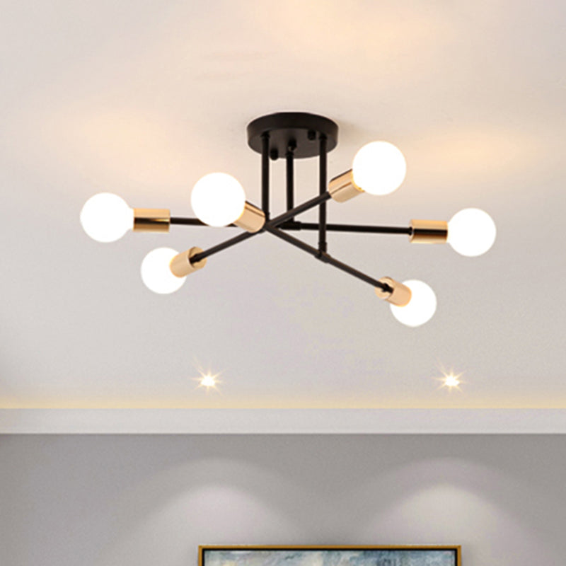 Modern Stacked Linear Ceiling Light Metal Energy Saving Semi Flushmount Light for Hotel