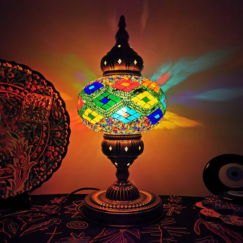 Modern Style Unique Shape Table Lighting Glass 1 Light Table Lamp for Bedroom