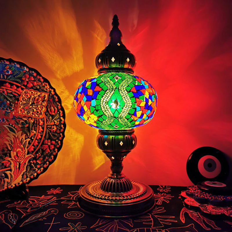 Modern Style Unique Shape Table Lighting Glass 1 Light Table Lamp for Bedroom
