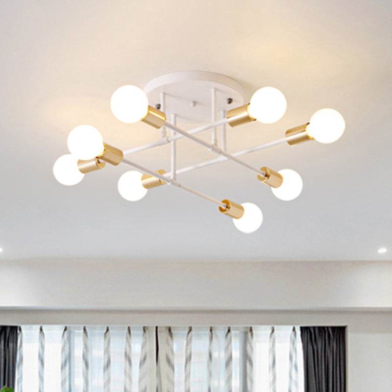Modern Stacked Linear Ceiling Light Metal Energy Saving Semi Flushmount Light for Hotel