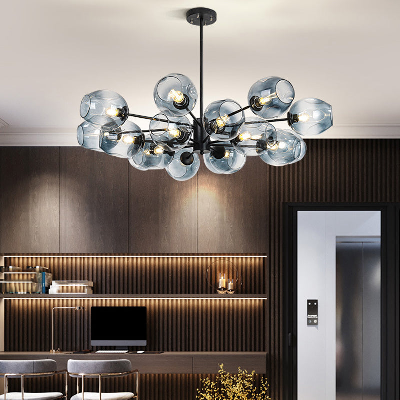 Unique Shape Chandelier Light Modern Style Glass Multi Light Hanging Lamp for Dining Room