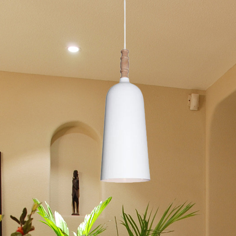 1 Luz de colgante en forma de campana de luz lámpara de colgante de metal elegante para la librería de café