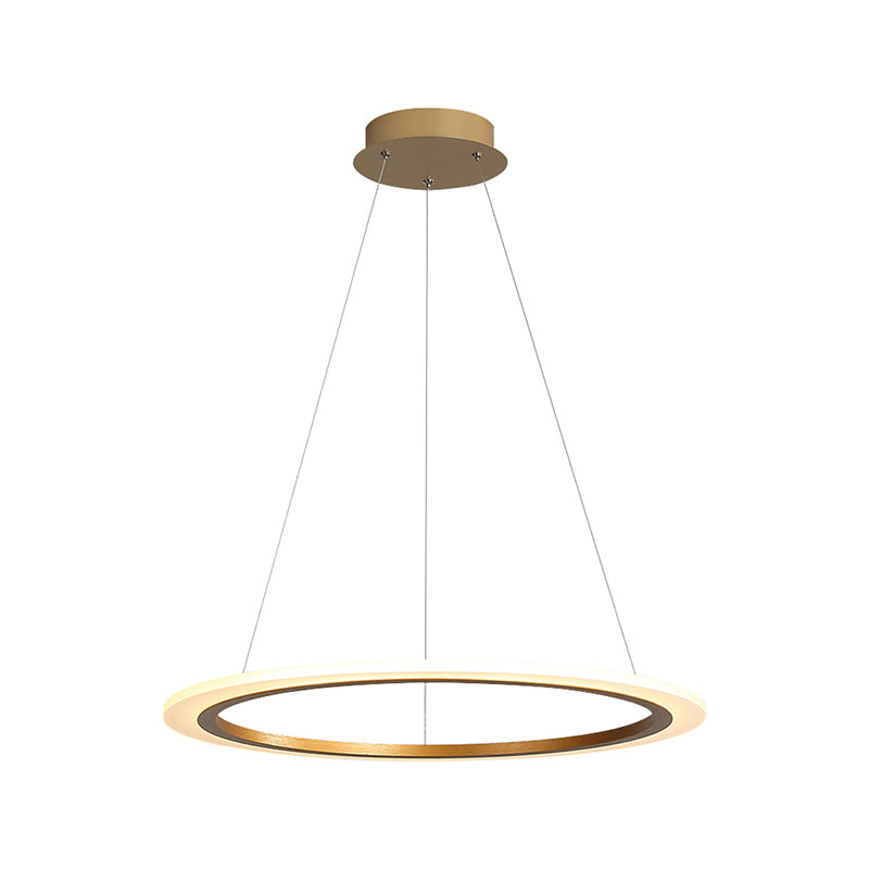 Linear Metal Pendant Light Fixture Modern Style 1 Light Hanging Light Fixture in Gold