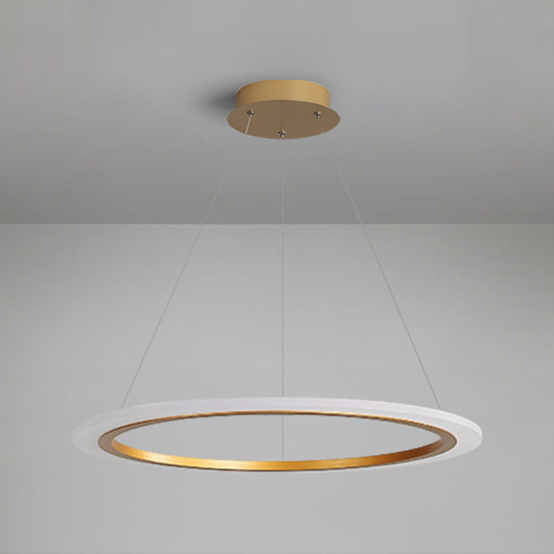 Linear Metal Pendant Light Fixture Modern Style 1 Light Hanging Light Fixture in Gold