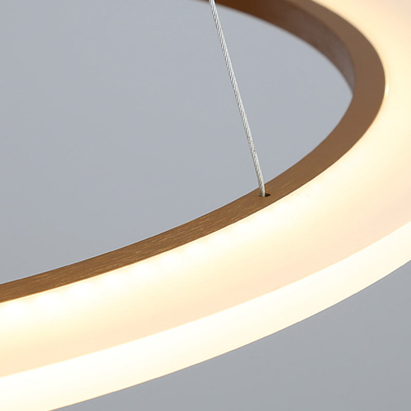 Linear Metal Pendant Light Fixture Modern Style 1 Light Hanging Light Fixture in Gold