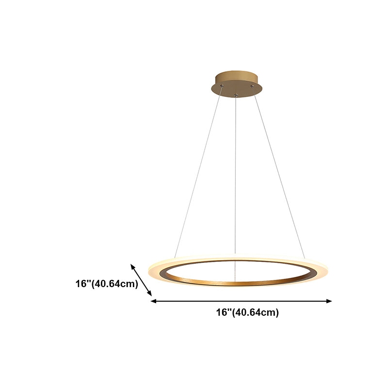 Linear Metal Pendant Light Fixture Modern Style 1 Light Hanging Light Fixture in Gold