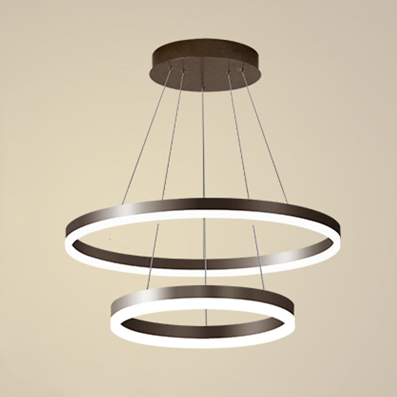 Modern Circle Shape Chandelier Lights Metal Chandelier Lighting Fixtures in Brown