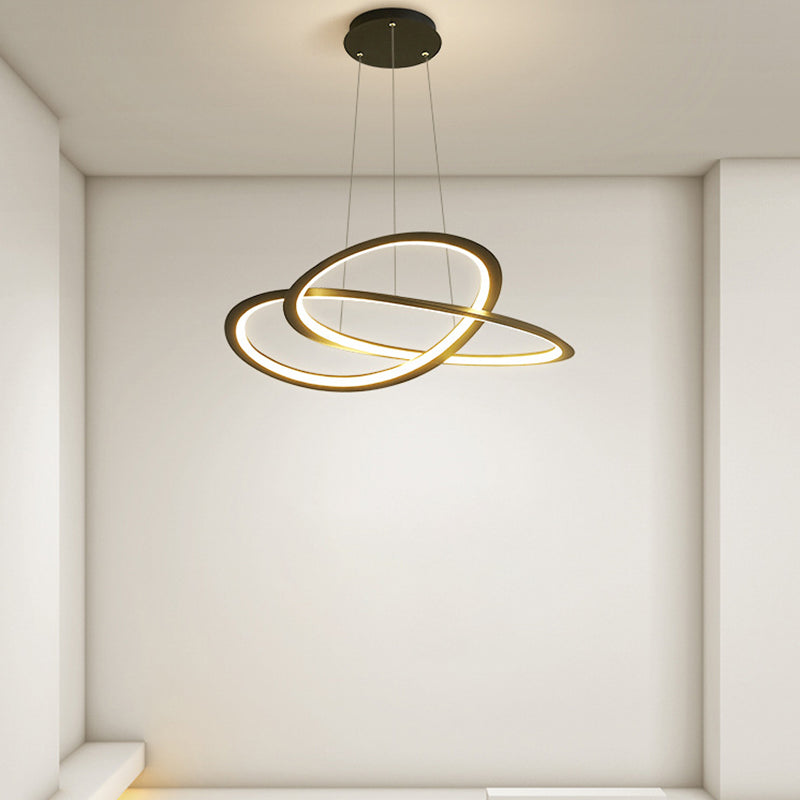 Linear Shape Metal Pendant Light Fixture Modern Style 1 Light Hanging Light Fixture