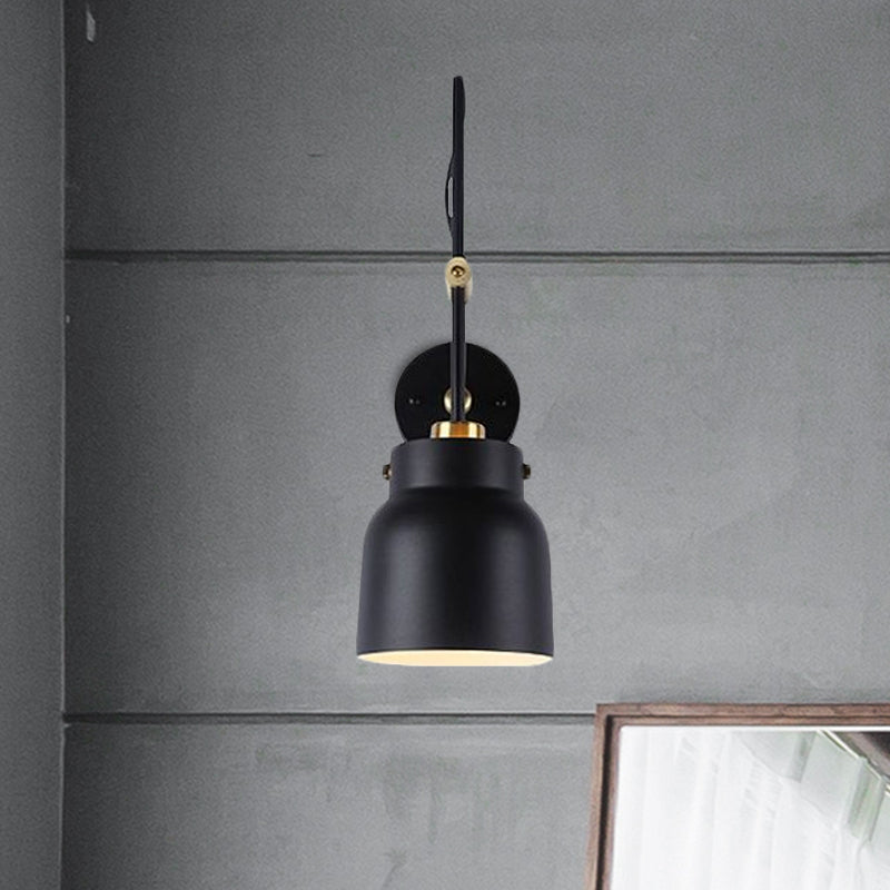 1 luce a tazza di tonalità luci muro di luce in metallo moderno con braccio lungo per libreria di biblioteche