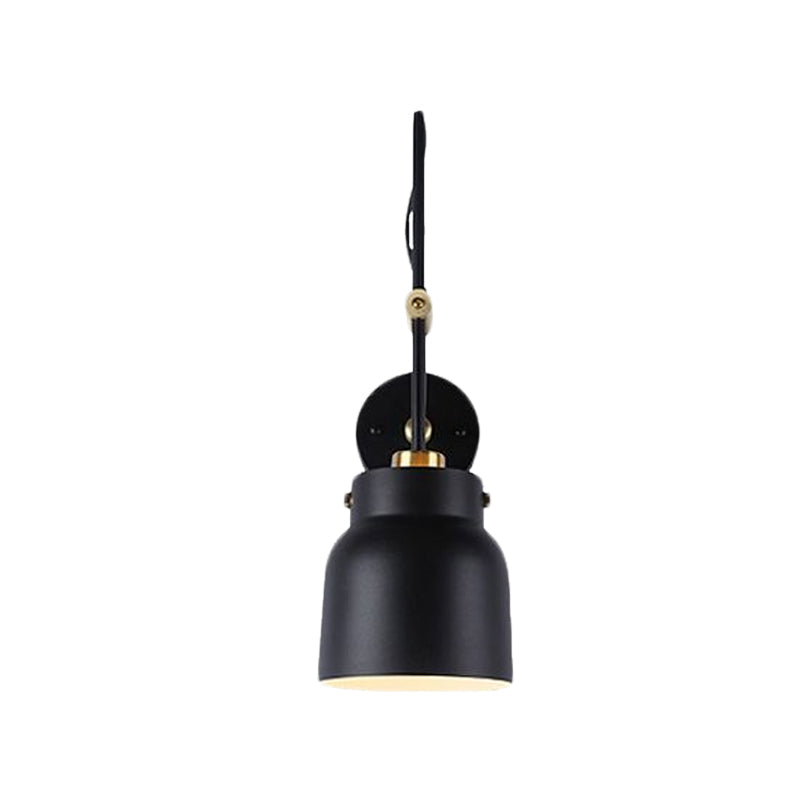 1 luce a tazza di tonalità luci muro di luce in metallo moderno con braccio lungo per libreria di biblioteche