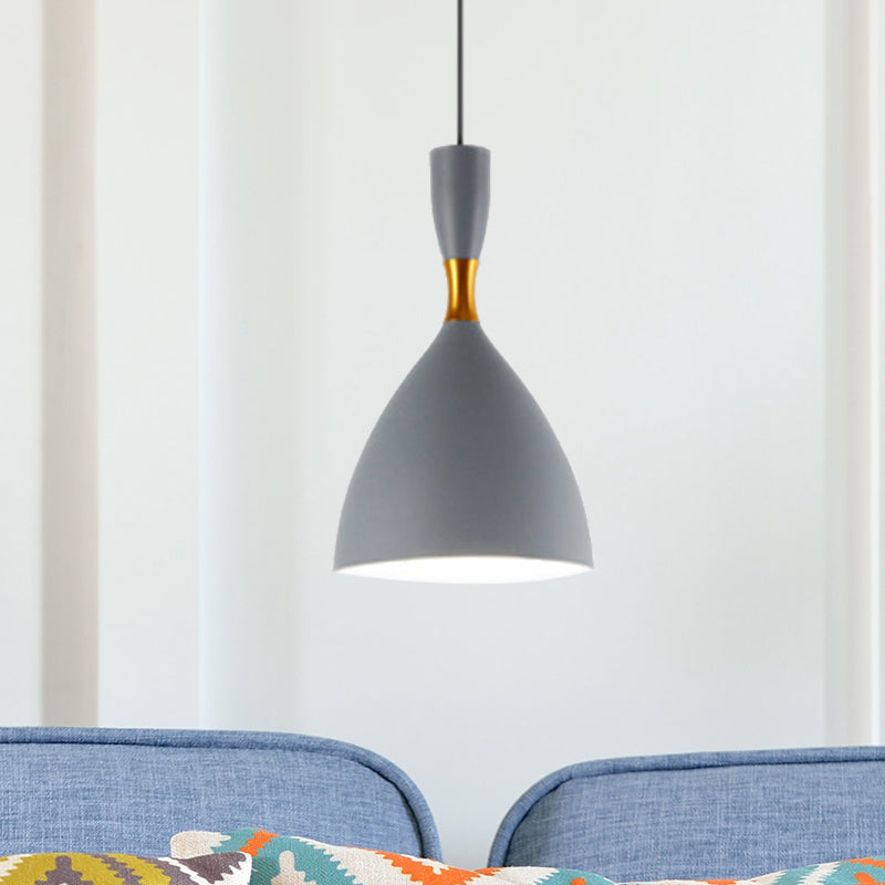 Forma de embudo de aluminio Suspension Light Study Room Café 6.5/10 pulgadas de ancho 1 Lámpara colgante contemporánea ligera