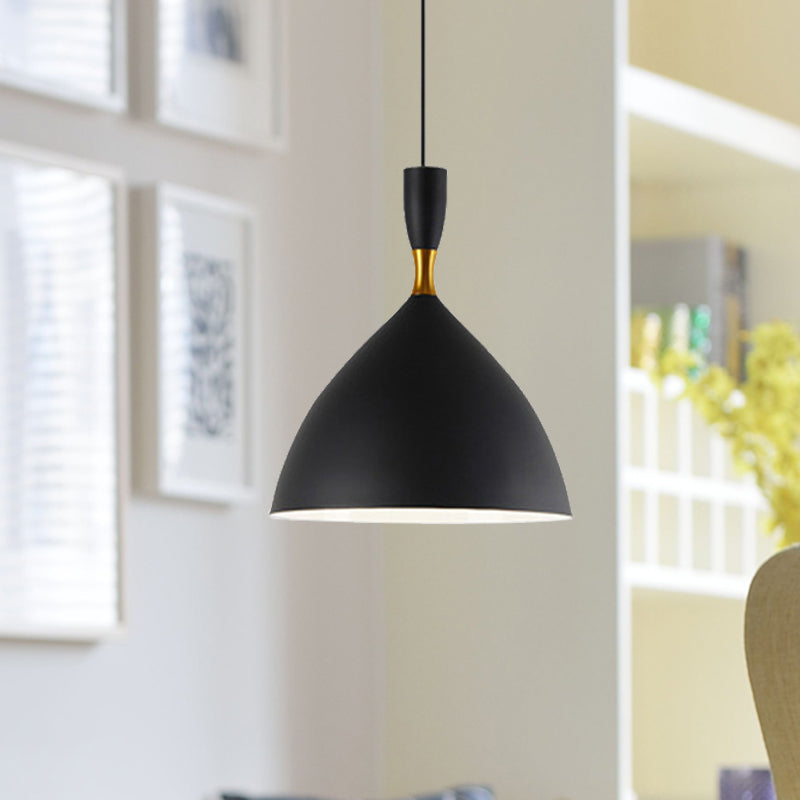 Forma de embudo de aluminio Suspension Light Study Room Café 6.5/10 pulgadas de ancho 1 Lámpara colgante contemporánea ligera