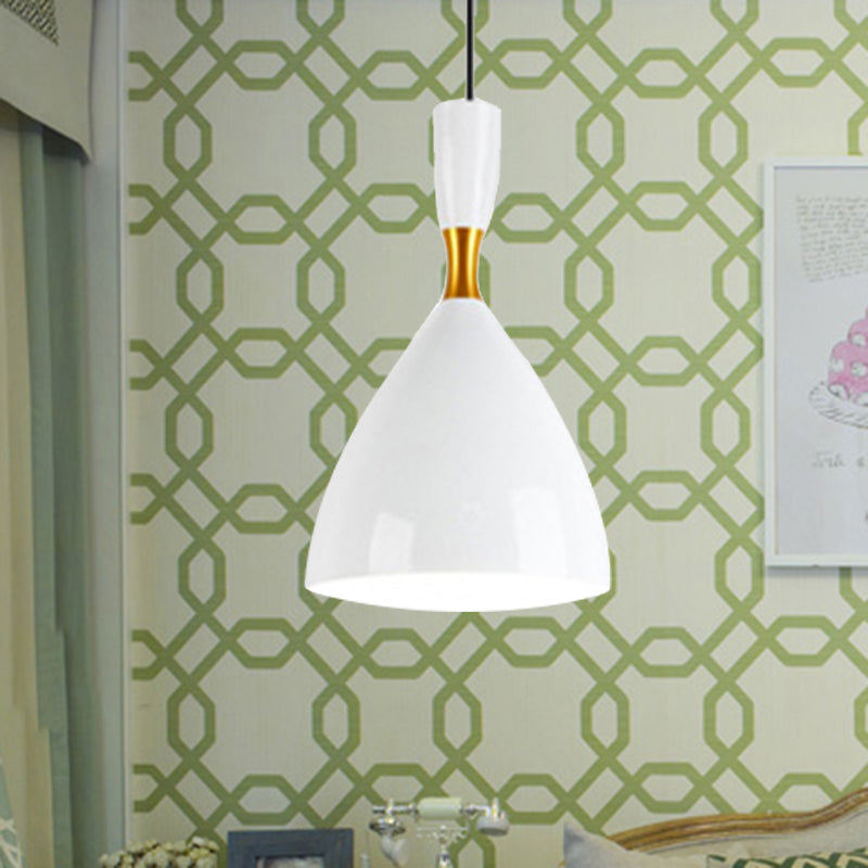 Forma de embudo de aluminio Suspension Light Study Room Café 6.5/10 pulgadas de ancho 1 Lámpara colgante contemporánea ligera