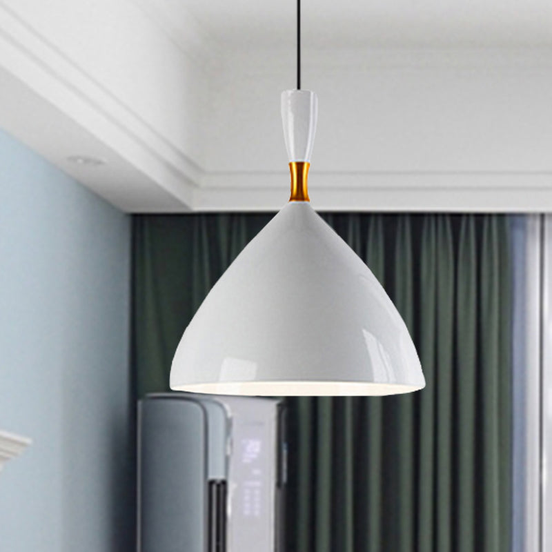Forma de embudo de aluminio Suspension Light Study Room Café 6.5/10 pulgadas de ancho 1 Lámpara colgante contemporánea ligera