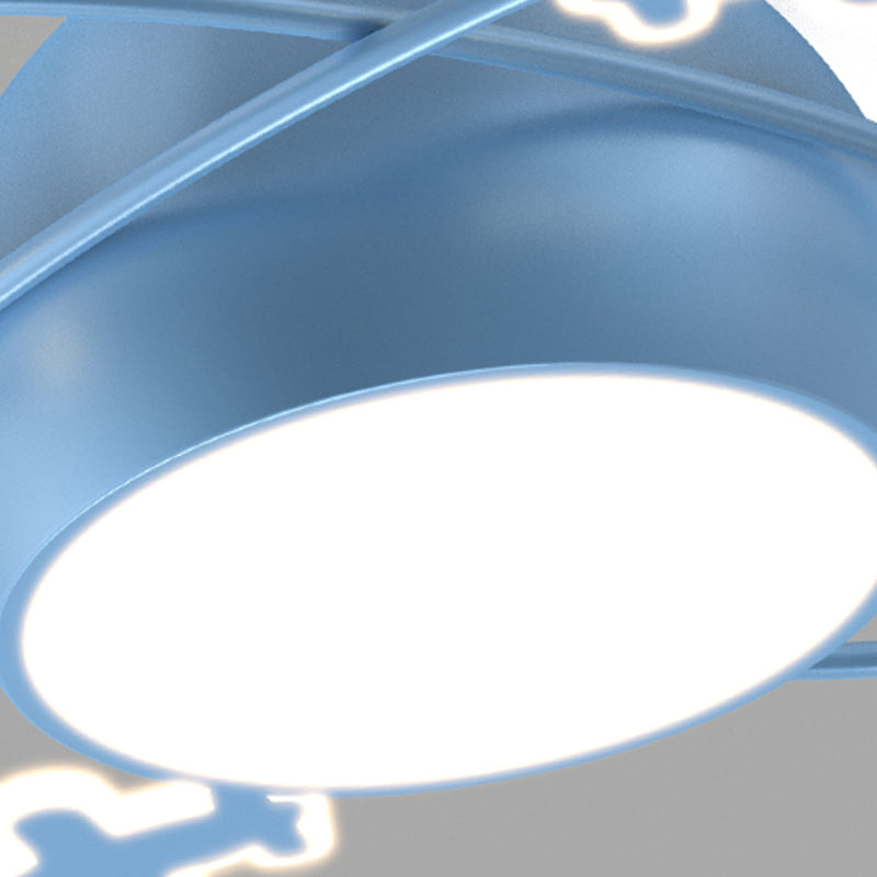 Vliegtuigvorm Metalen plafondventilatoren Kidstijl Multi -lichten plafondventilatorlamp