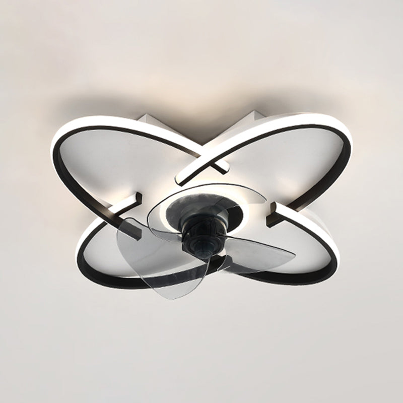 Geometric Shape Metal Ceiling Fans Modern Style Multi-Lights Ceiling Fan Lamp Fixture