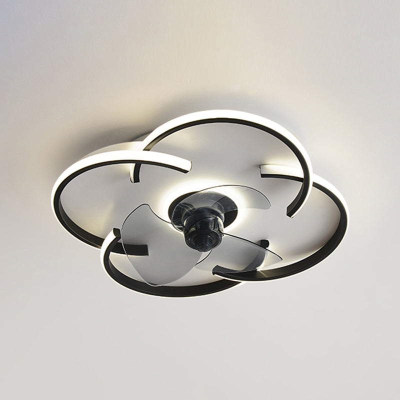 Geometric Shape Metal Ceiling Fans Modern Style Multi-Lights Ceiling Fan Lamp Fixture