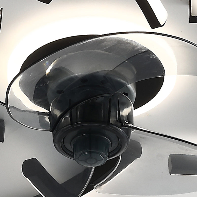 Geometric Shape Metal Ceiling Fans Modern Style Multi-Lights Ceiling Fan Lamp Fixture