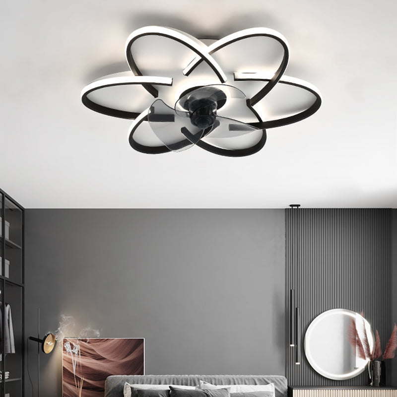 Geometric Shape Metal Ceiling Fans Modern Style Multi-Lights Ceiling Fan Lamp Fixture