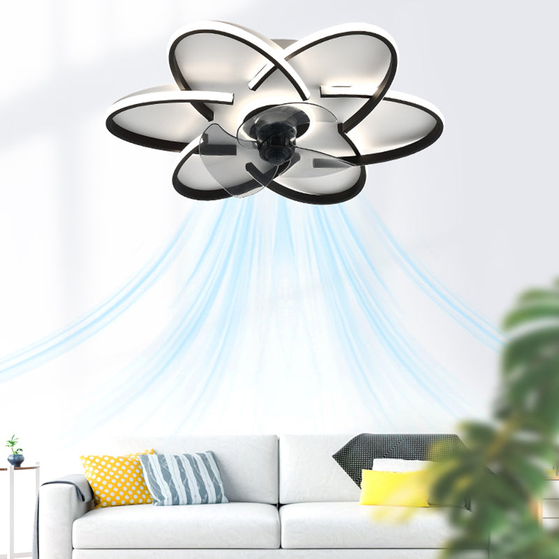 Geometric Shape Metal Ceiling Fans Modern Style Multi-Lights Ceiling Fan Lamp Fixture