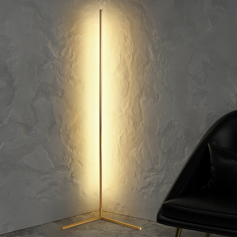 Metal Linear Shape Floor Lighting Modern 1-Light Floor Mounted Light Fixture
