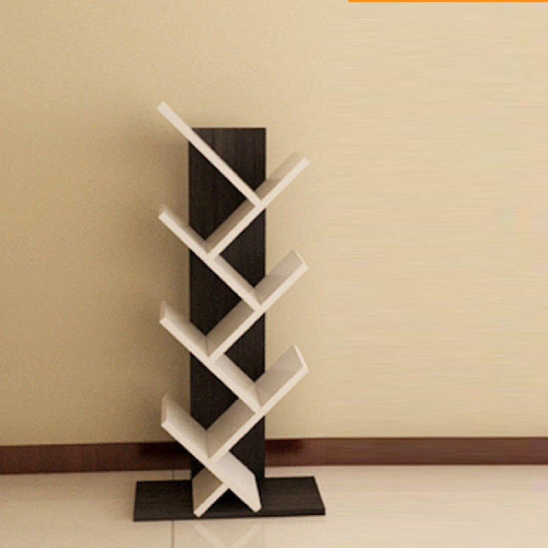 Contemporary Wood Bookcase Closed Back Bookshelf for Home Office