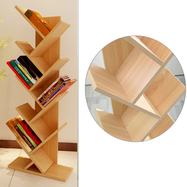 Contemporary Wood Bookcase Closed Back Bookshelf for Home Office