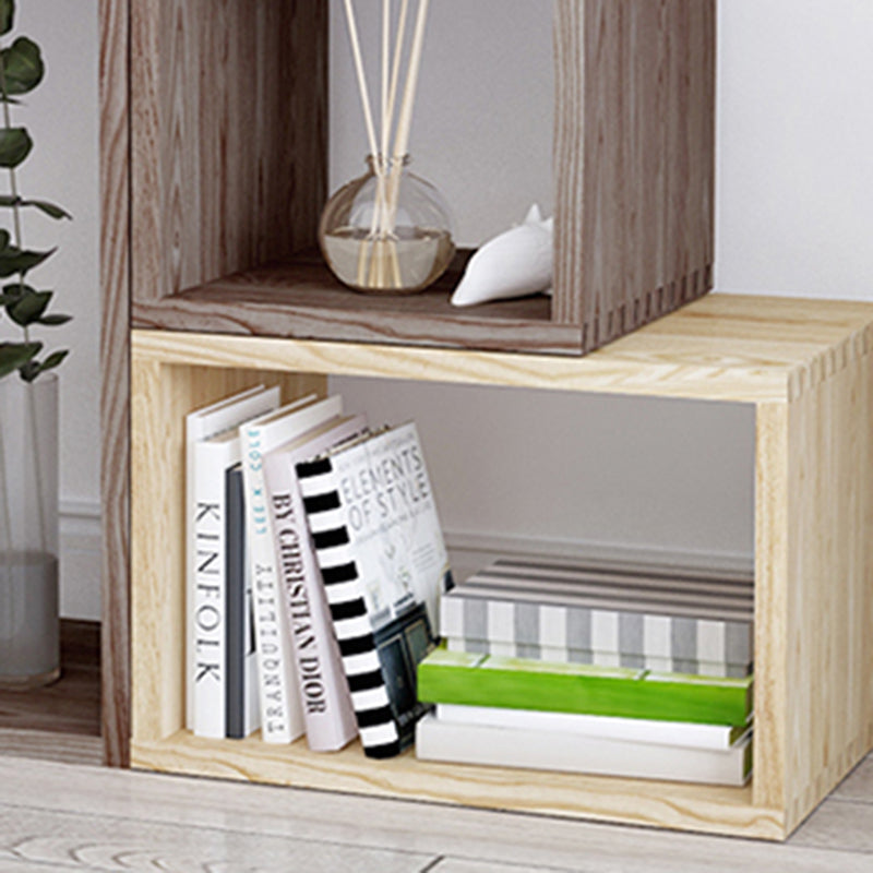 Contemporary Solid Wood Bookcase Open Back Bookshelf for Home