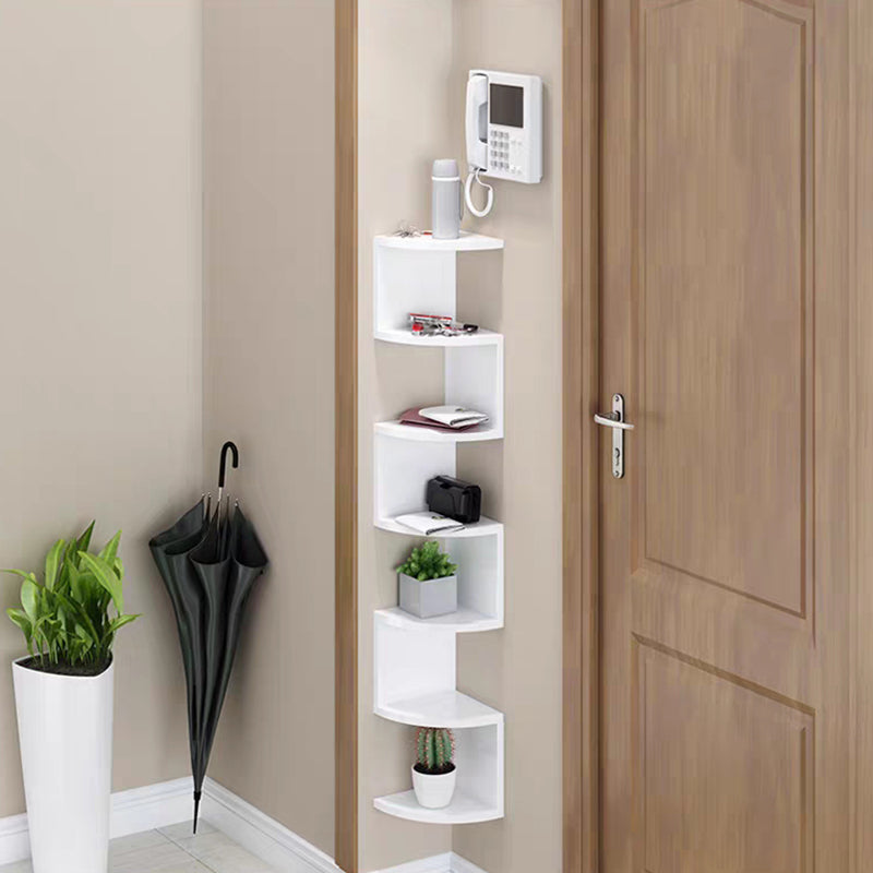 Contemporary Wall Mounted Bookcase Engineered Wood Bookshelf