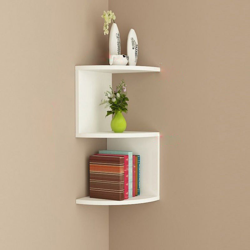 Contemporary Wall Mounted Bookcase Engineered Wood Bookshelf