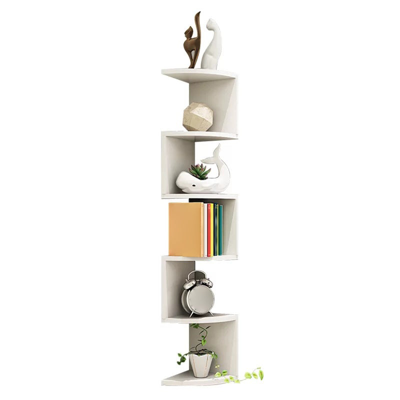 Contemporary Wall Mounted Bookcase Engineered Wood Bookshelf