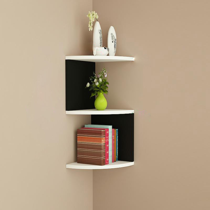 Contemporary Wall Mounted Bookcase Engineered Wood Bookshelf