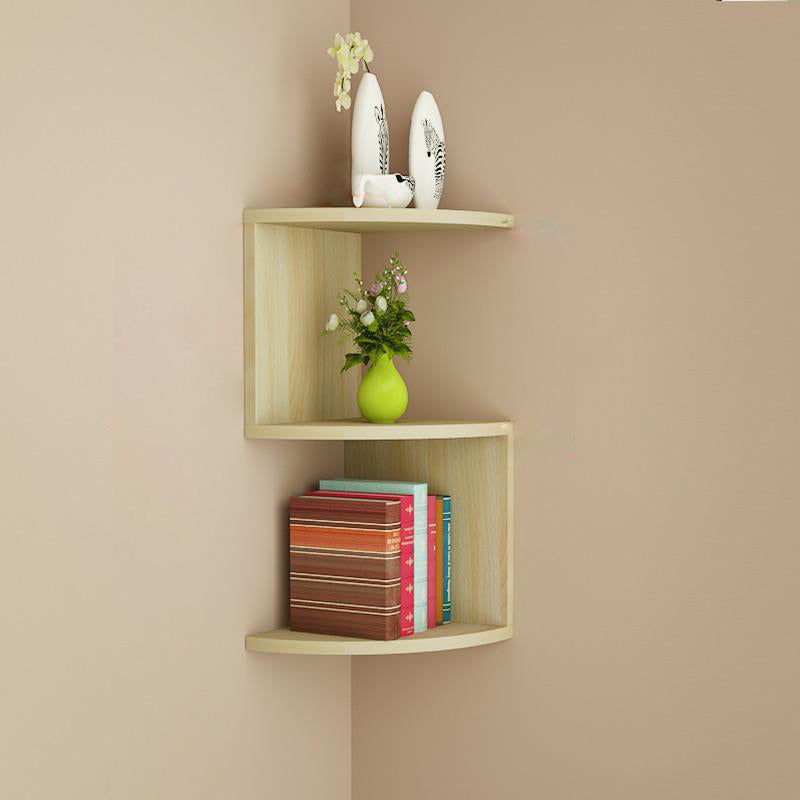 Contemporary Wall Mounted Bookcase Engineered Wood Bookshelf