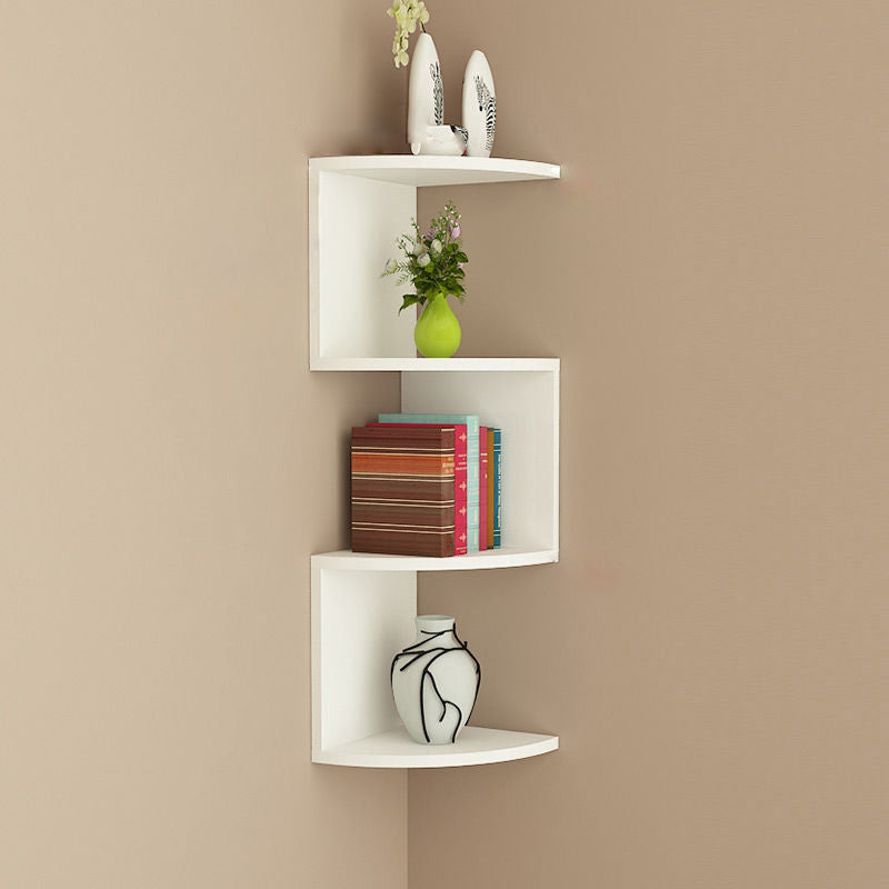 Contemporary Wall Mounted Bookcase Engineered Wood Bookshelf