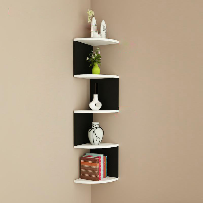 Contemporary Wall Mounted Bookcase Engineered Wood Bookshelf