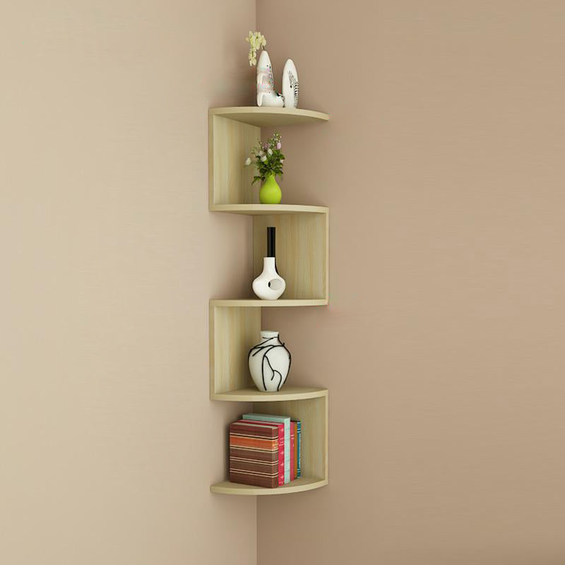 Contemporary Wall Mounted Bookcase Engineered Wood Bookshelf