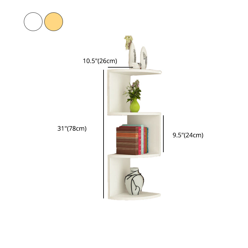 Contemporary Wall Mounted Bookcase Engineered Wood Bookshelf