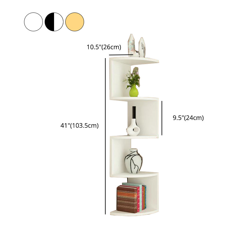 Contemporary Wall Mounted Bookcase Engineered Wood Bookshelf