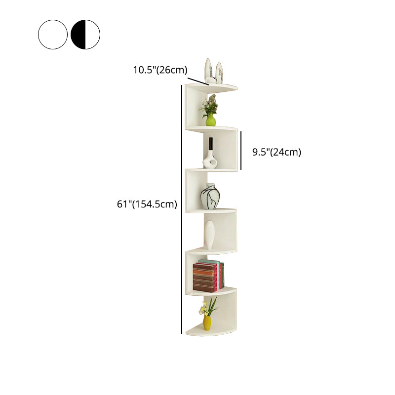 Contemporary Wall Mounted Bookcase Engineered Wood Bookshelf