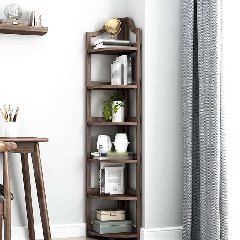 Modern Style Bookshelf Solid Wood Open Back Bookcase for Home