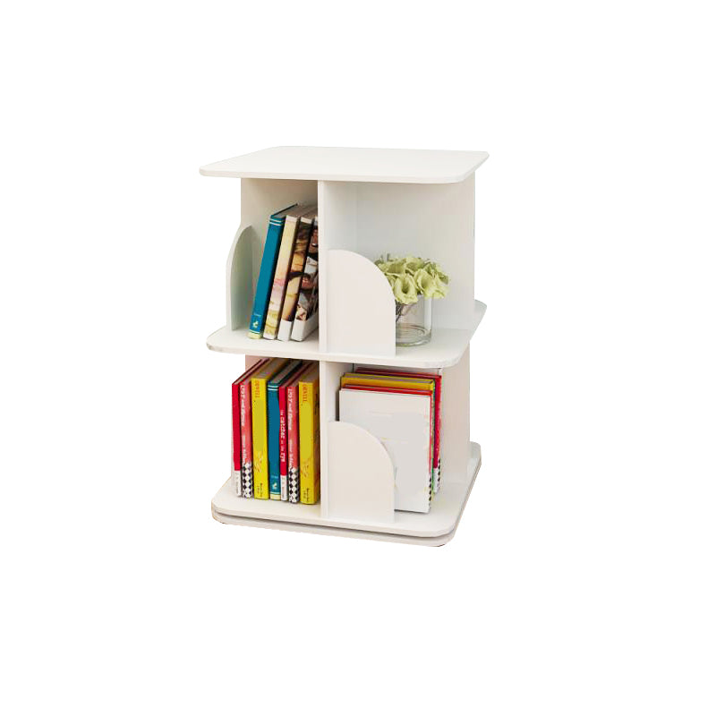 White Closed Back Bookshelf Manufactured Wood Bookcase for Living Room